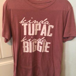 Kinda Tupac Kinda Biggie Pink retro women's graphic tshirt top M